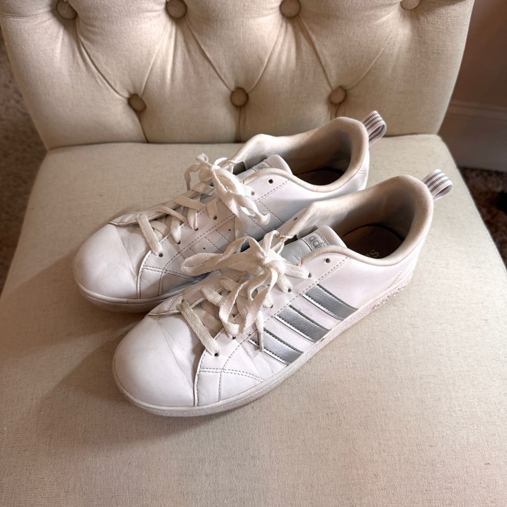 Adidas Grand Court with Silver Stripes